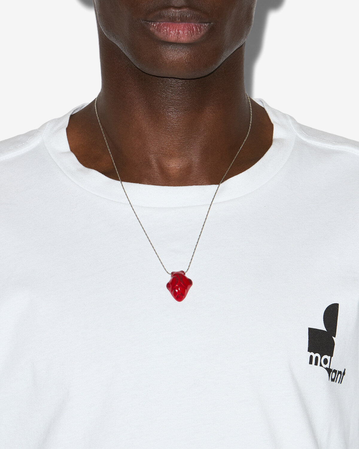 On my heart man necklace Man Red-silver 1