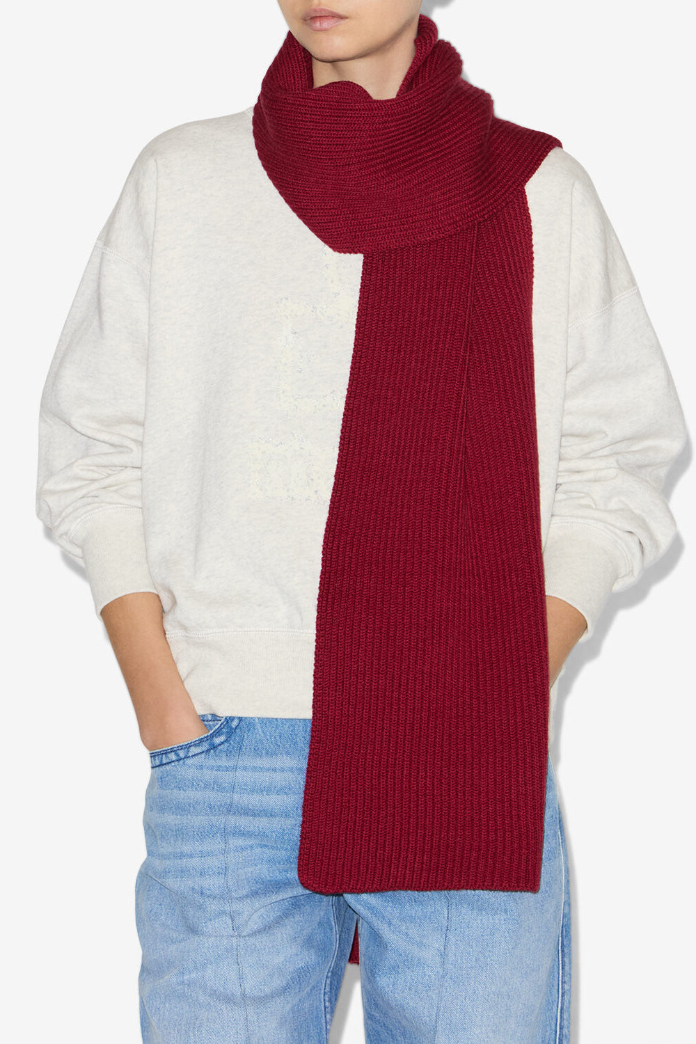 Ziah tube knit scarf - Deep red - Woman - 2