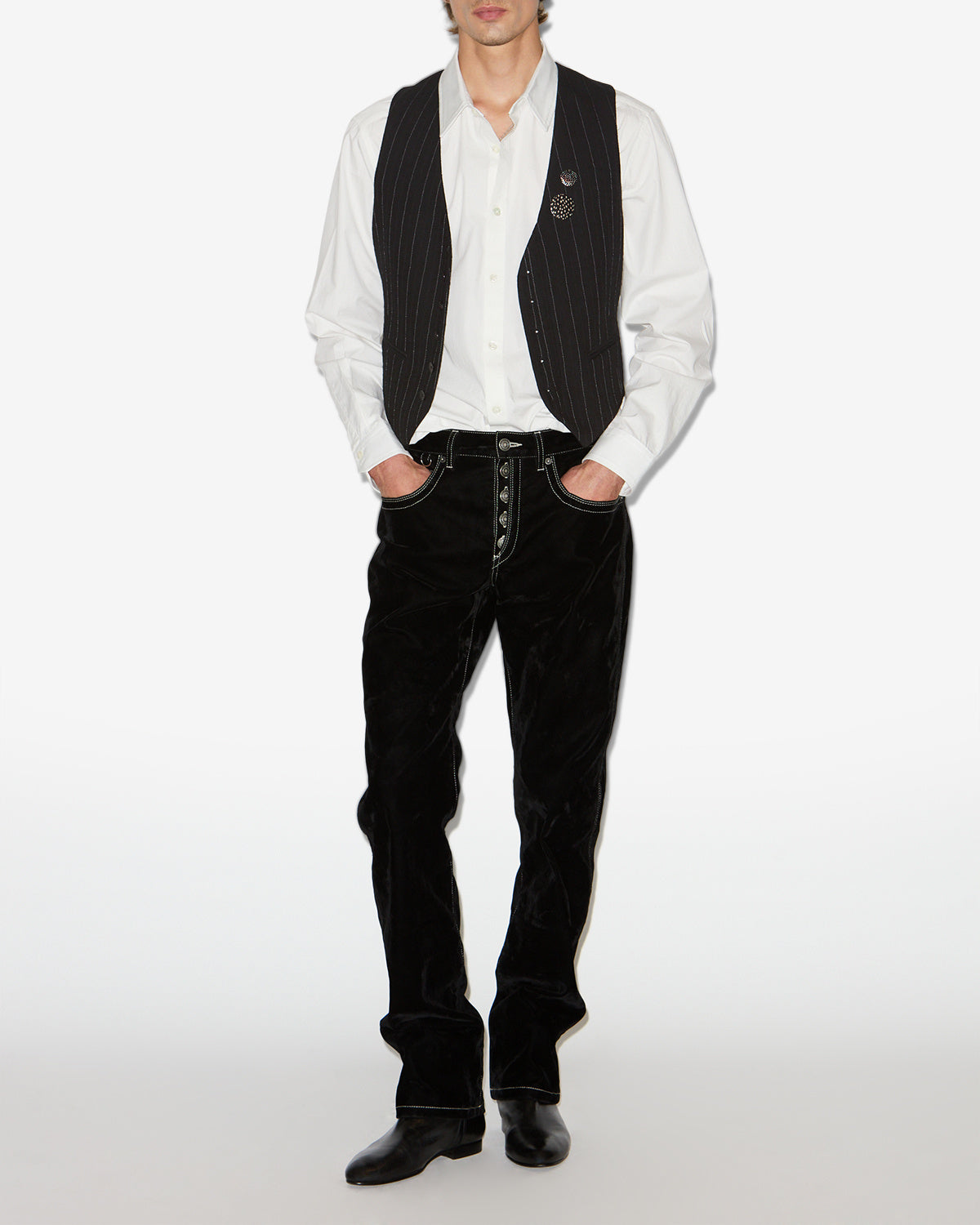Gilet de costume à rayures tennis mika - Noir - Man - 1
