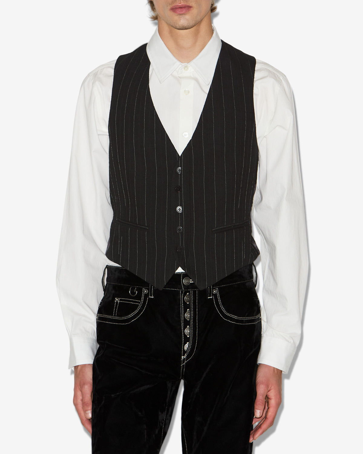 Gilet de costume à rayures tennis mika - Noir - Man - 3