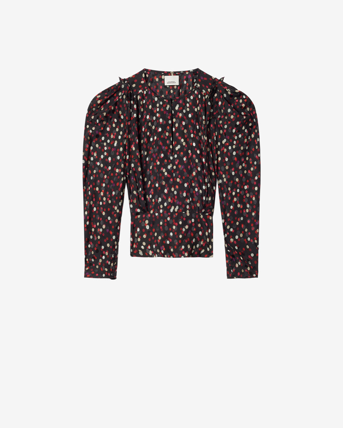 Zarga ポルカドットプリント入り シルク トップス - Black-red - Woman - 5