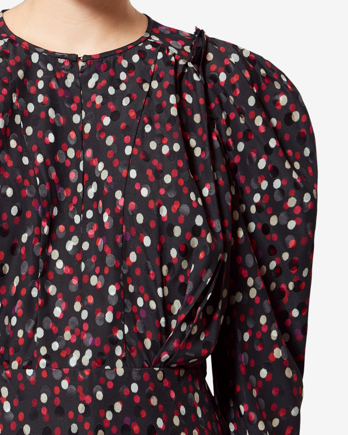 Zarga ポルカドットプリント入り シルク トップス - Black-red - Woman - 2