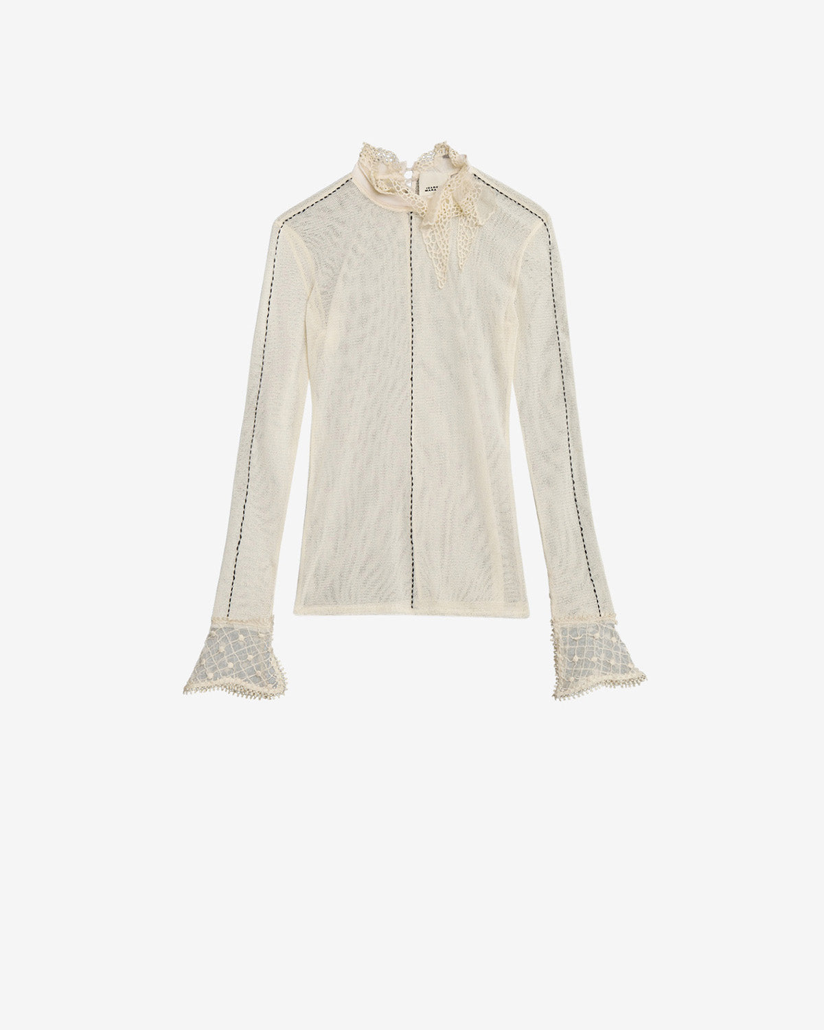 Sarah long-sleeve fine knit top - Ecru - Woman - 5