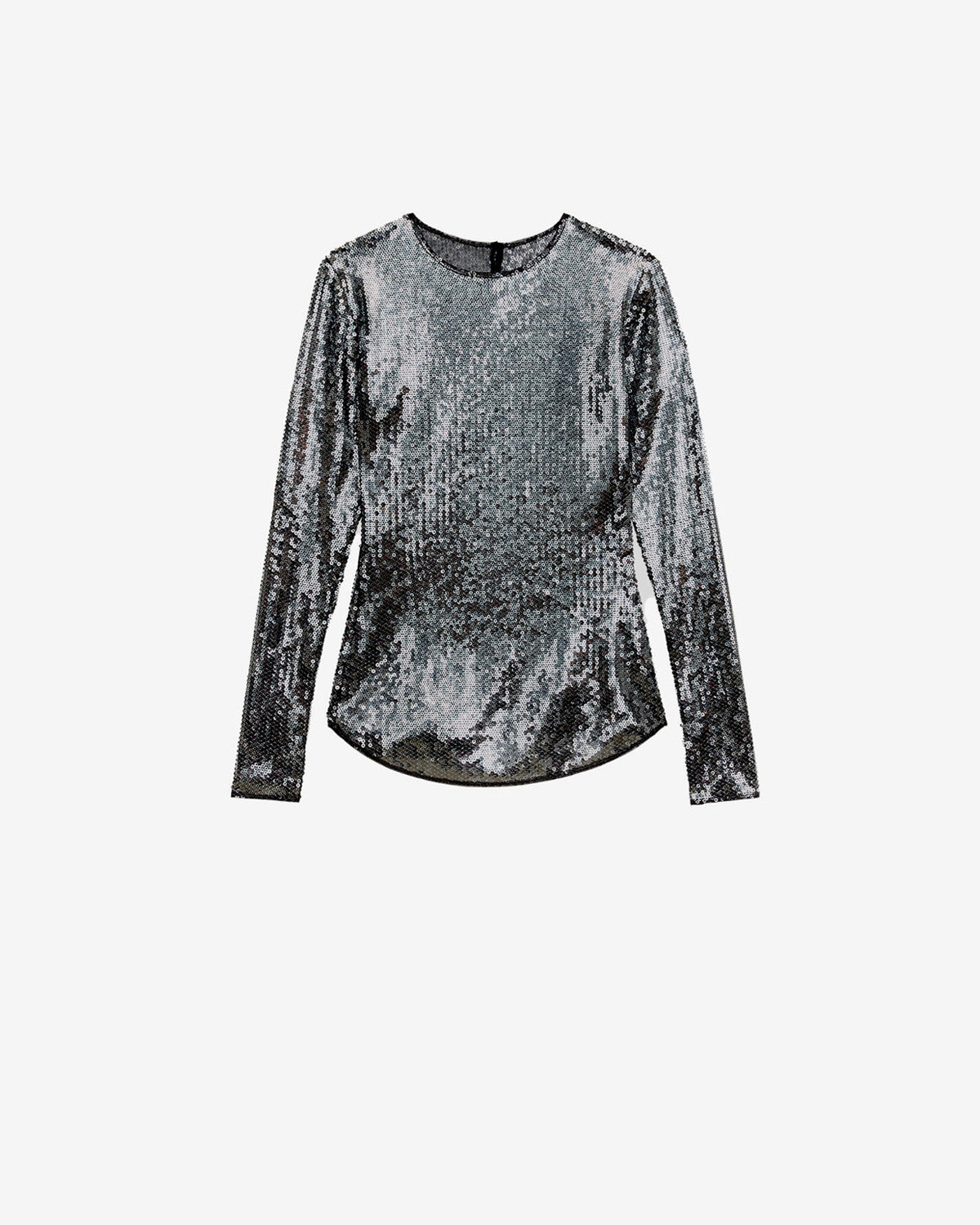 Hilda long-sleeve sequined top - Gun metal - Woman - 4