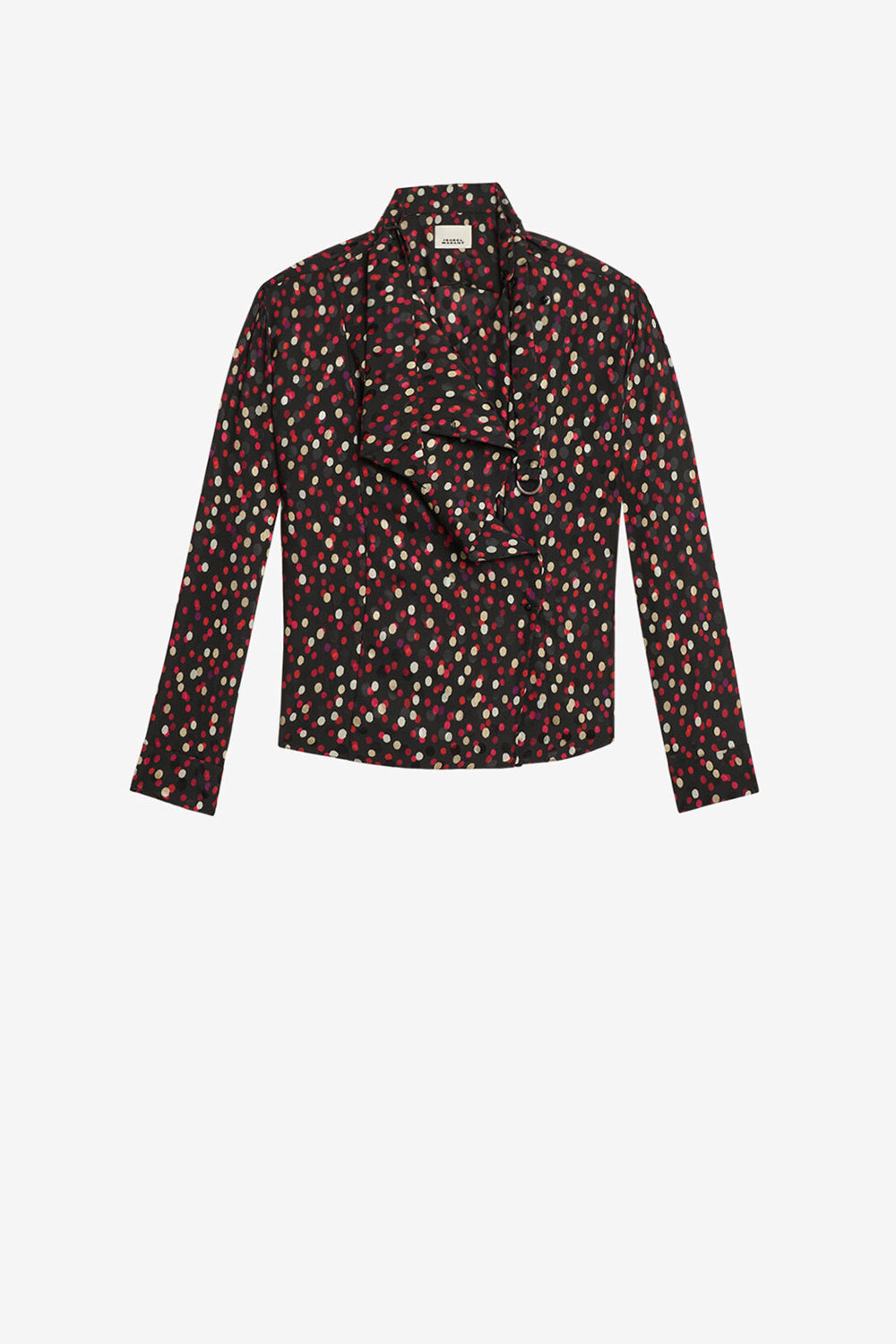 Emany silk polka dot print blouse - Black-red - Woman - 1