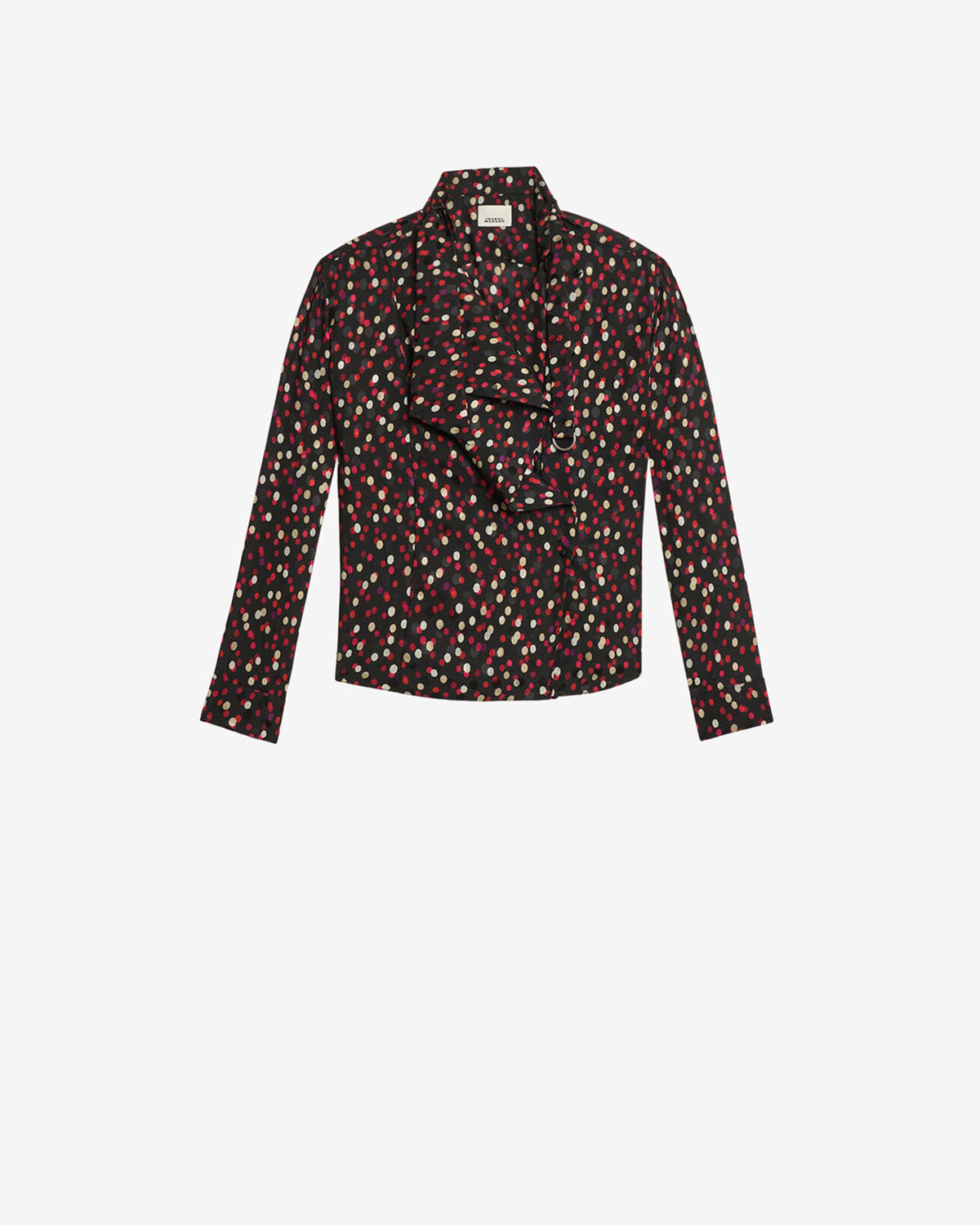 Emany silk polka dot print blouse - Black-red - Woman - 5