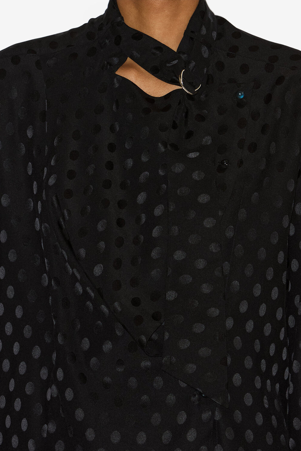 Emany silk polka dot print blouse - Black - Woman - 3