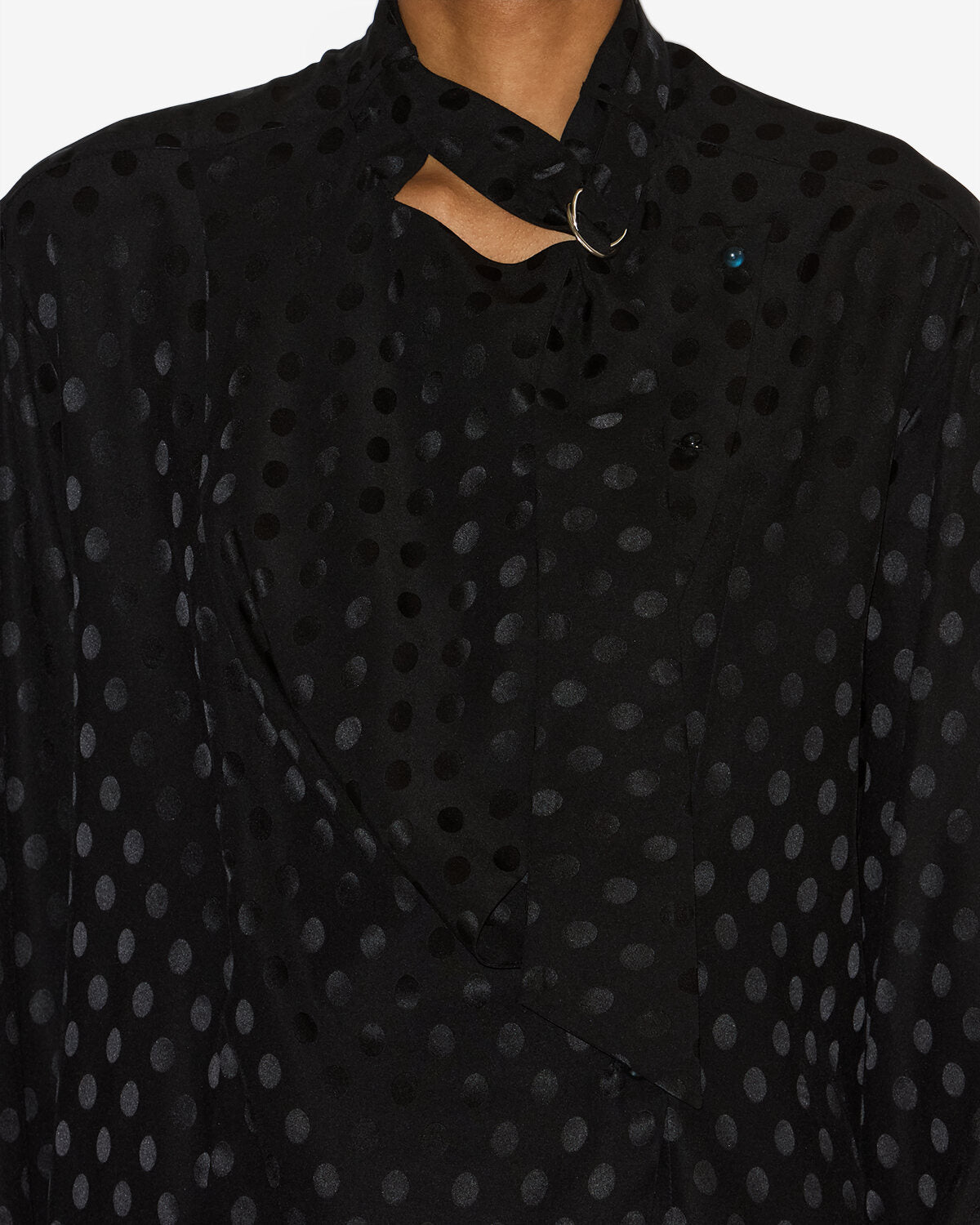 Emany silk polka dot print blouse - Black - Woman - 2