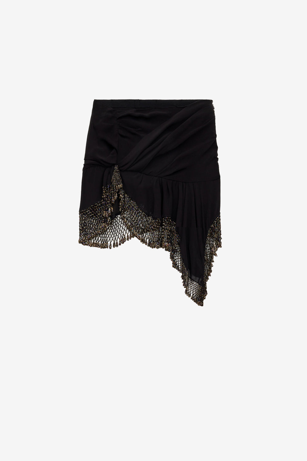 Kurzer rock enaya im schal-look aus seide - Schwarz - Woman - 1