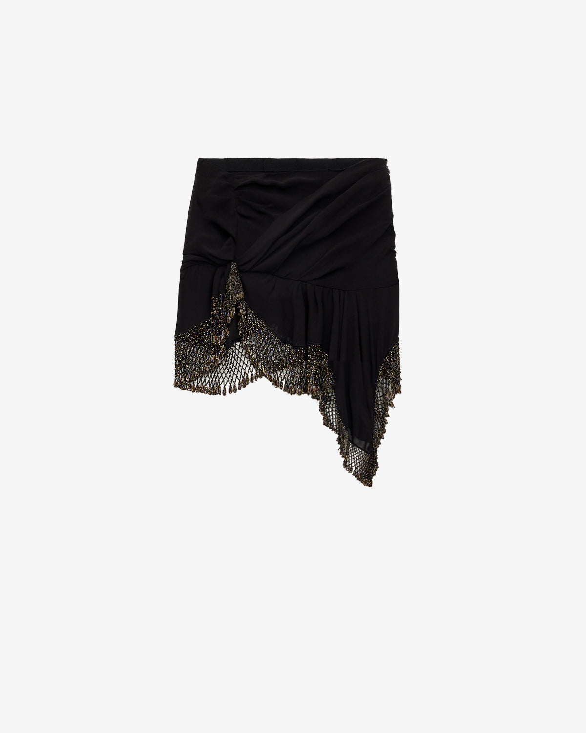 Kurzer rock enaya im schal-look aus seide - Schwarz - Woman - 5