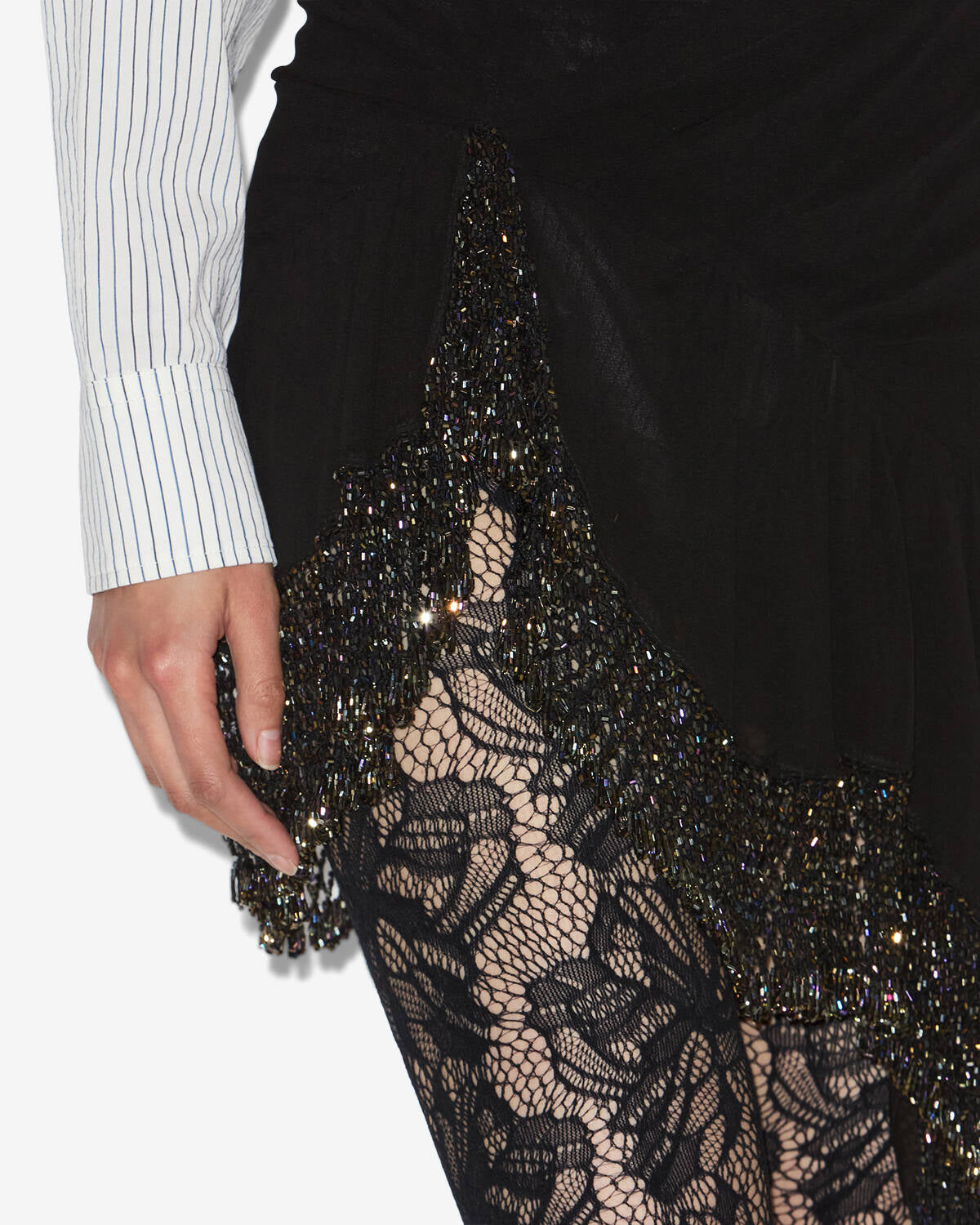 Kurzer rock enaya im schal-look aus seide - Schwarz - Woman - 2