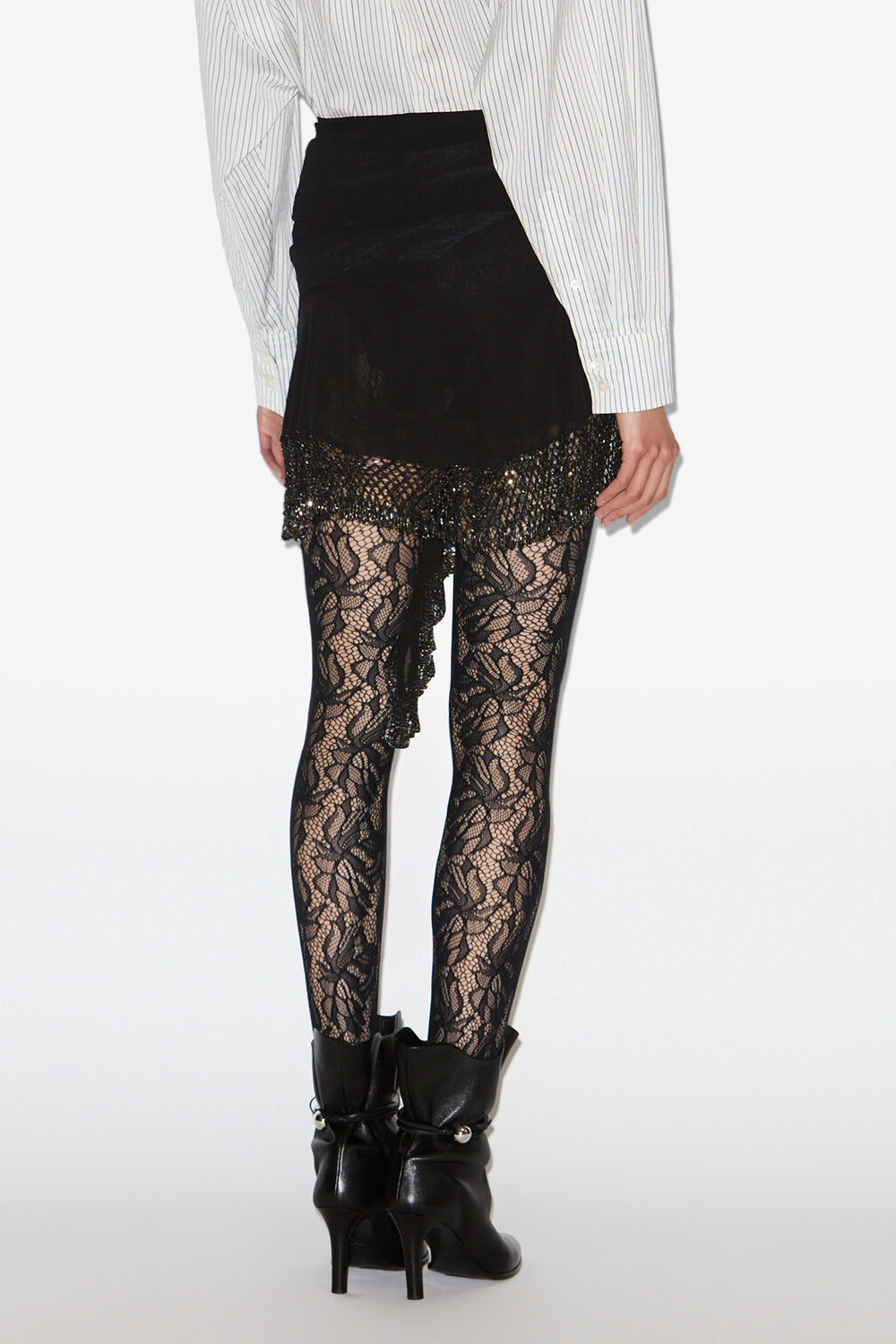 Kurzer rock enaya im schal-look aus seide - Schwarz - Woman - 5