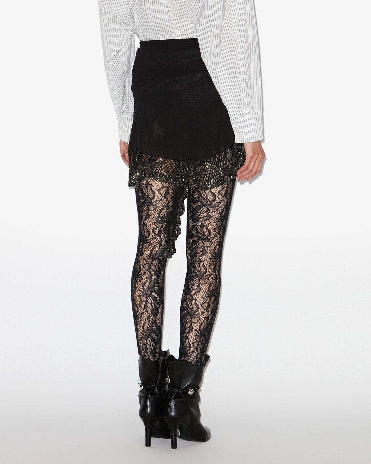 Kurzer rock enaya im schal-look aus seide - Schwarz - Woman - 4