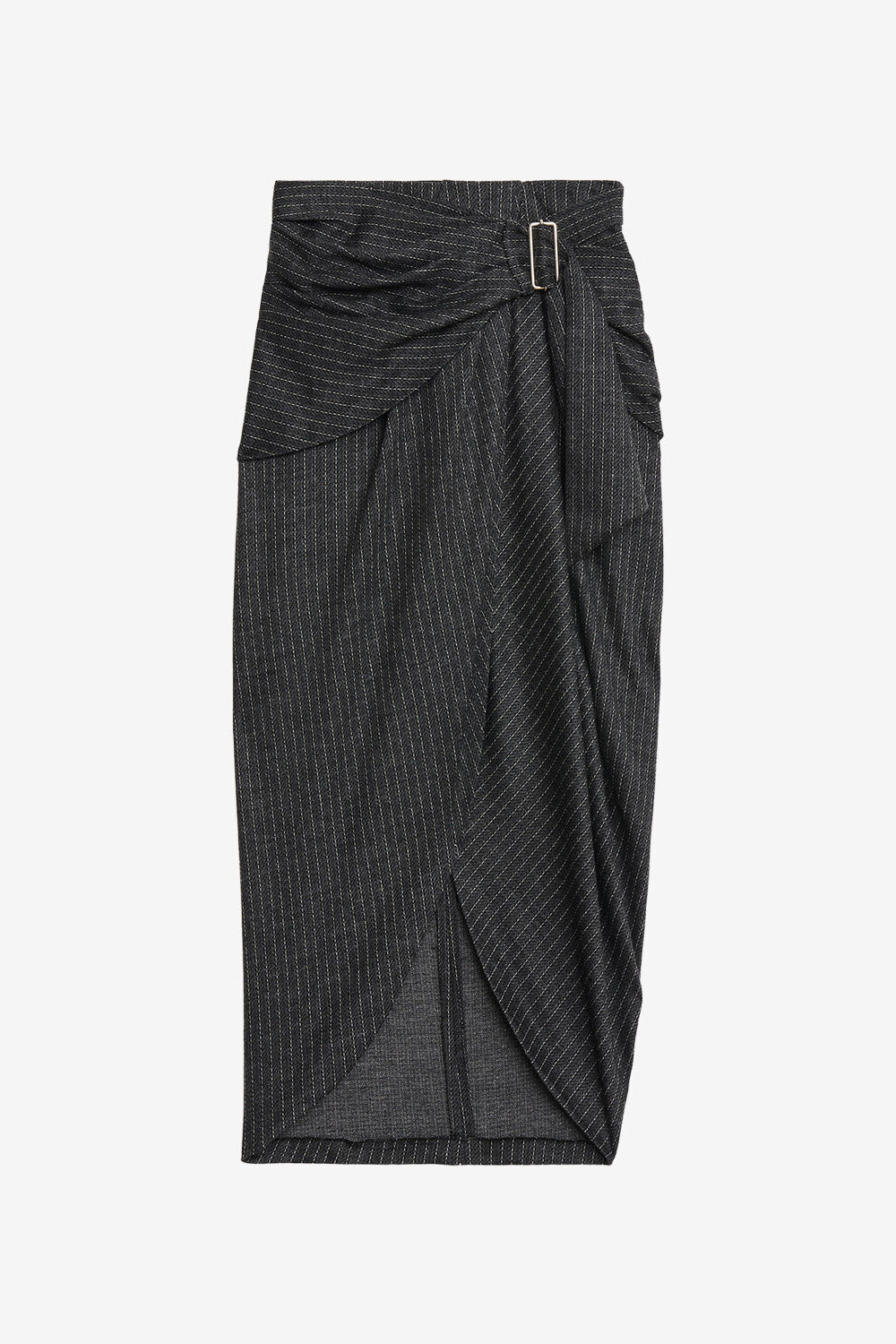 Gestreifter etui-rock reilly aus schurwolle - Anthracite - Woman - 1