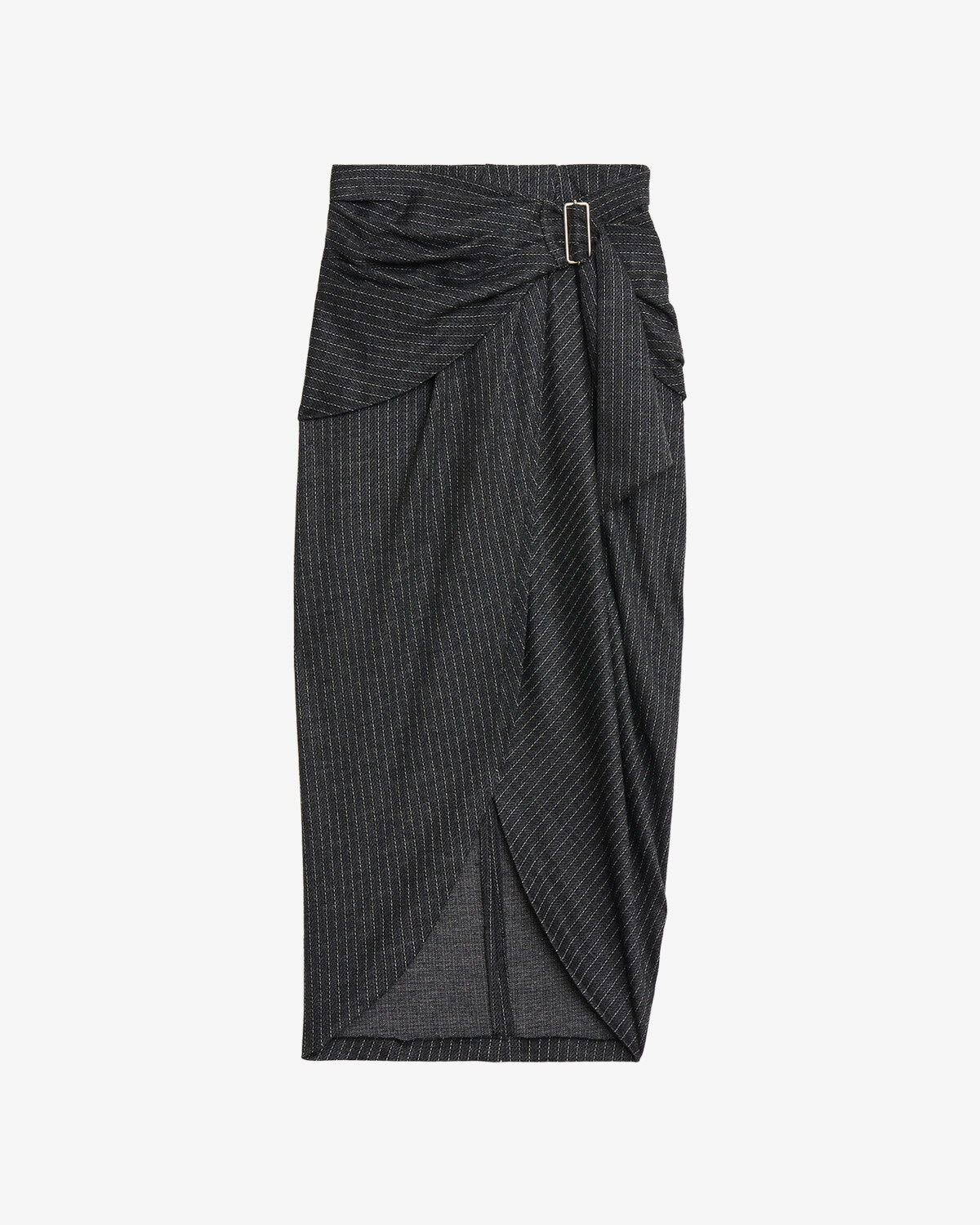 Reilly ストライプ ヴァージンウール シーススカート - Anthracite - Woman - 5