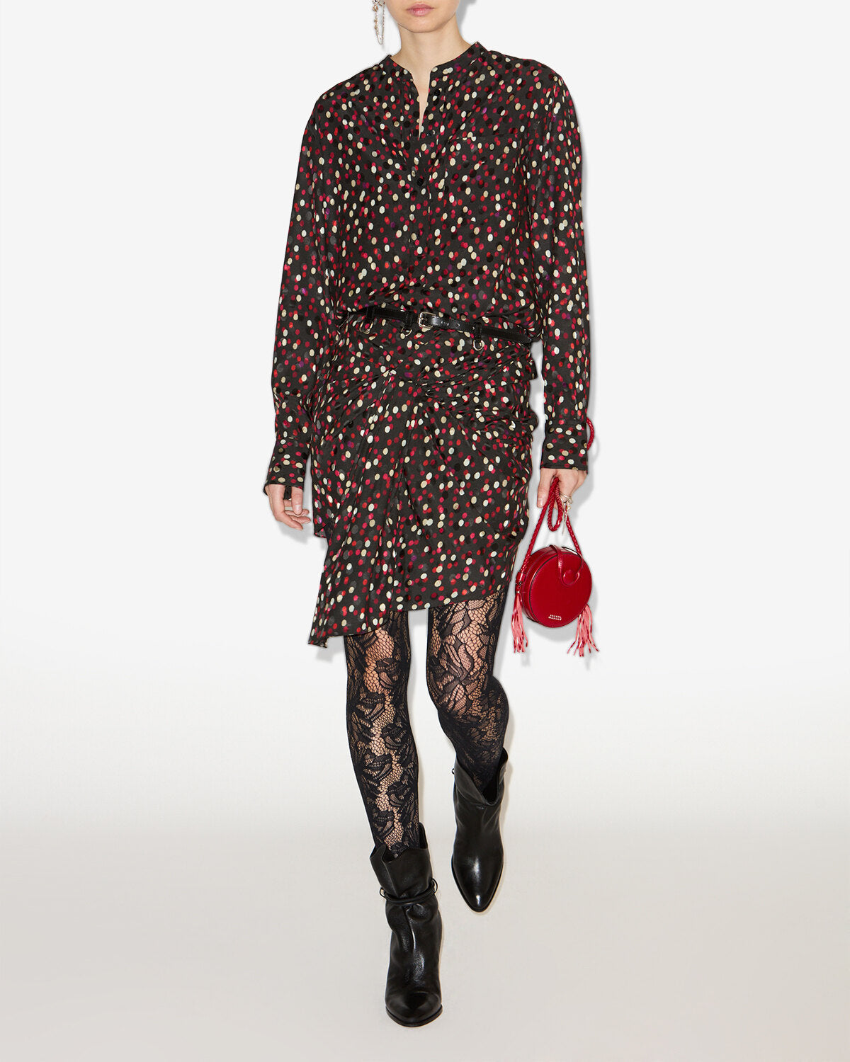 Ovia skirt Woman Black-red 4