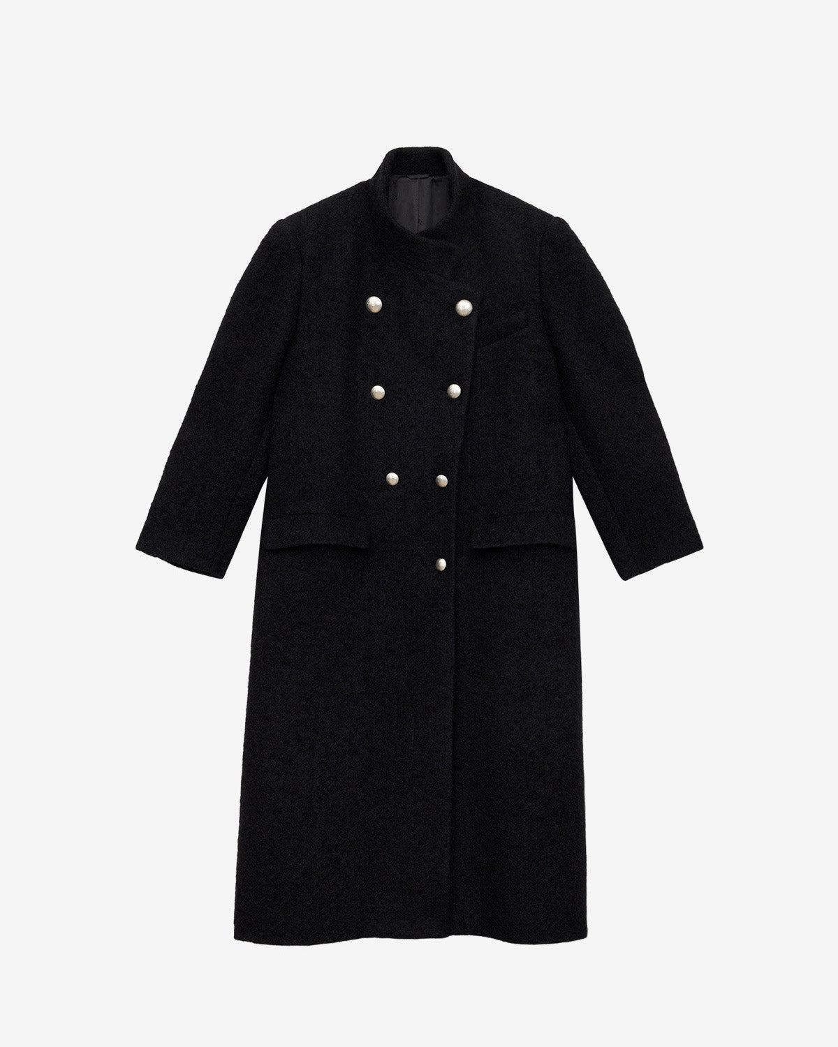 Giusa brushed wool coat - Black - Woman - 4