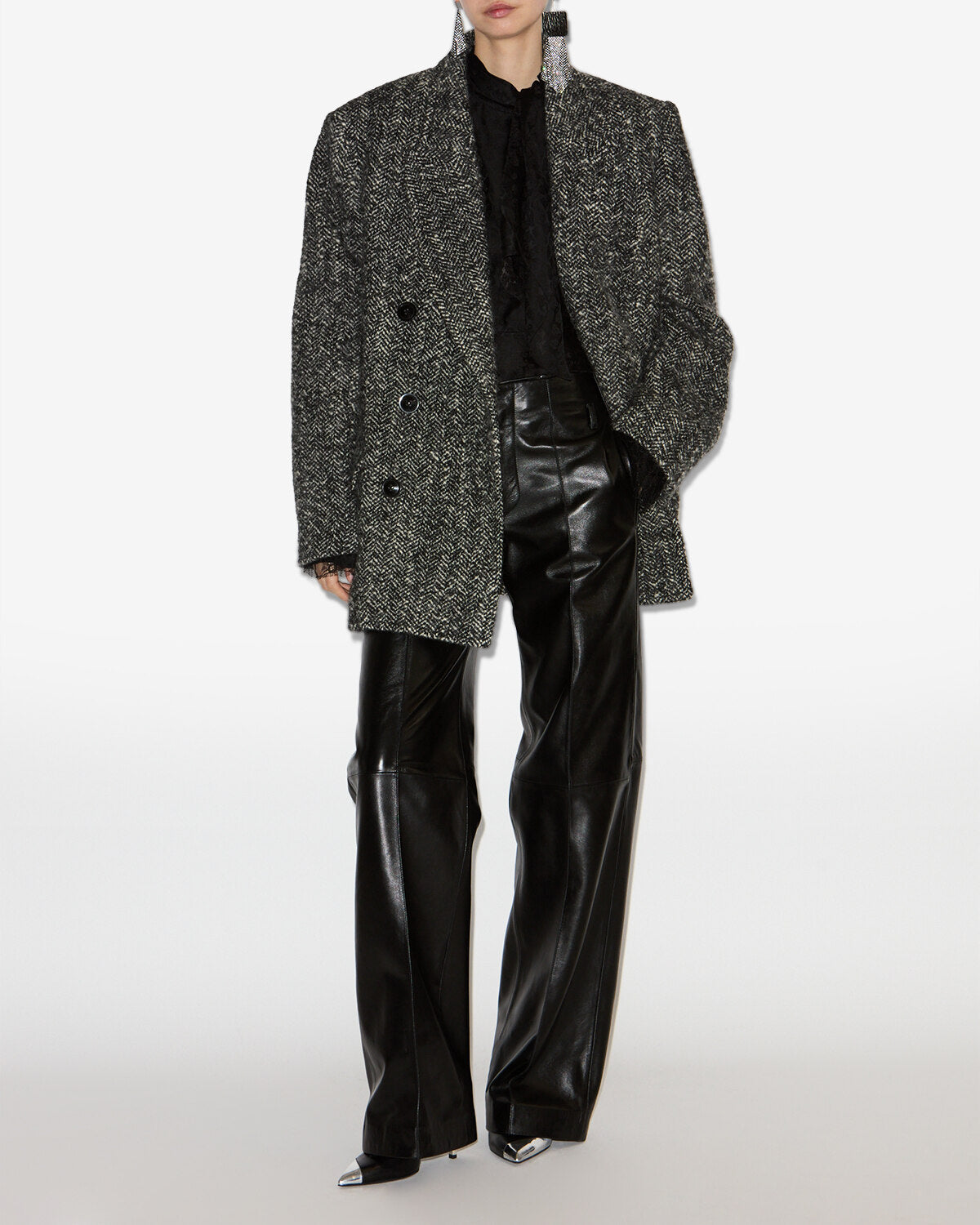 Cappotto ezzia Woman Black and ecru 4