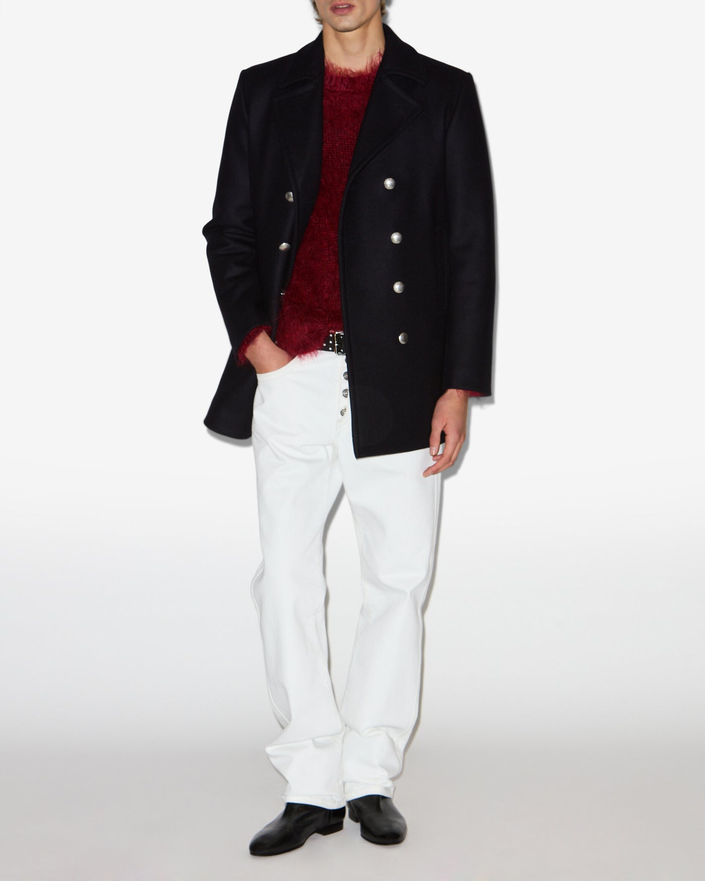 Wym wool and cashmere peacoat - Dark navy - Man - 1