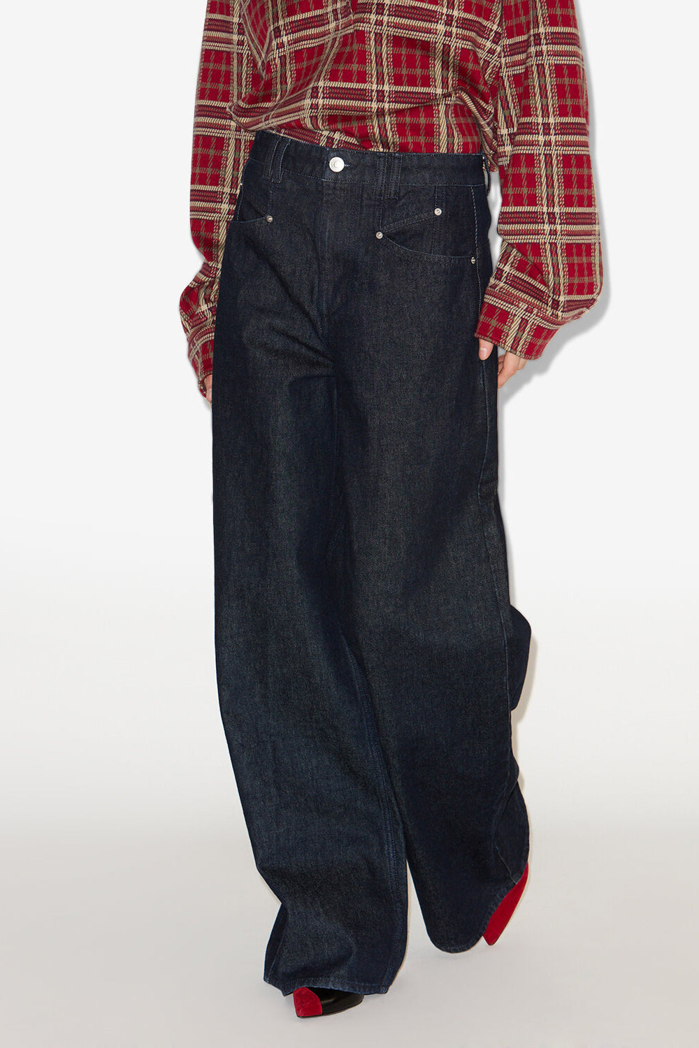 Pantalón ancho de denim lemony - Dark midnight - Woman - 4