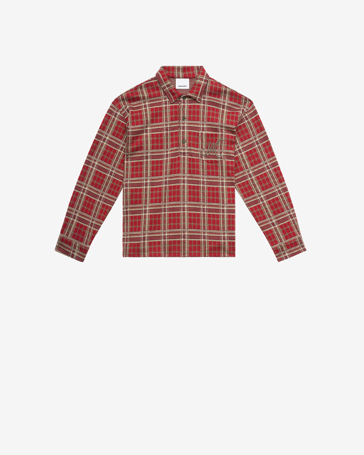 Orelien タータンプリント入り シャツ - Deep red - Man - 5