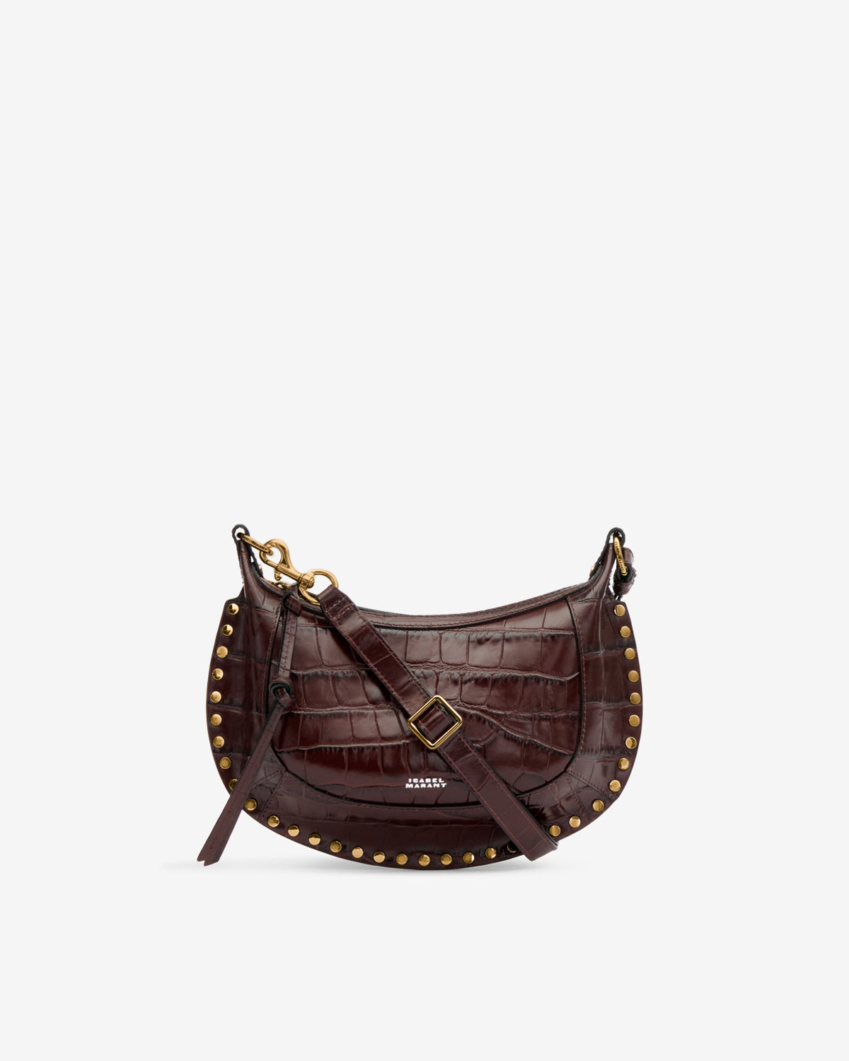 ISABEL MARANT ブラウンレザーショルダーバッグ ISABEL MARANT Oskan Moon studded leather shoulder bag | NET-A-PORTER
