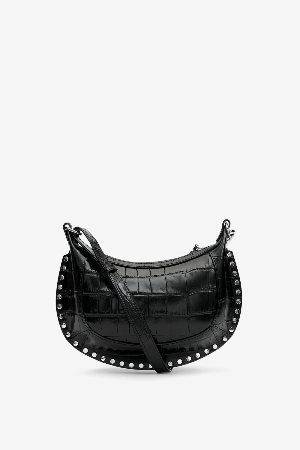 Oskan moon soft leather shoulder bag - Black and silver - Woman - 2