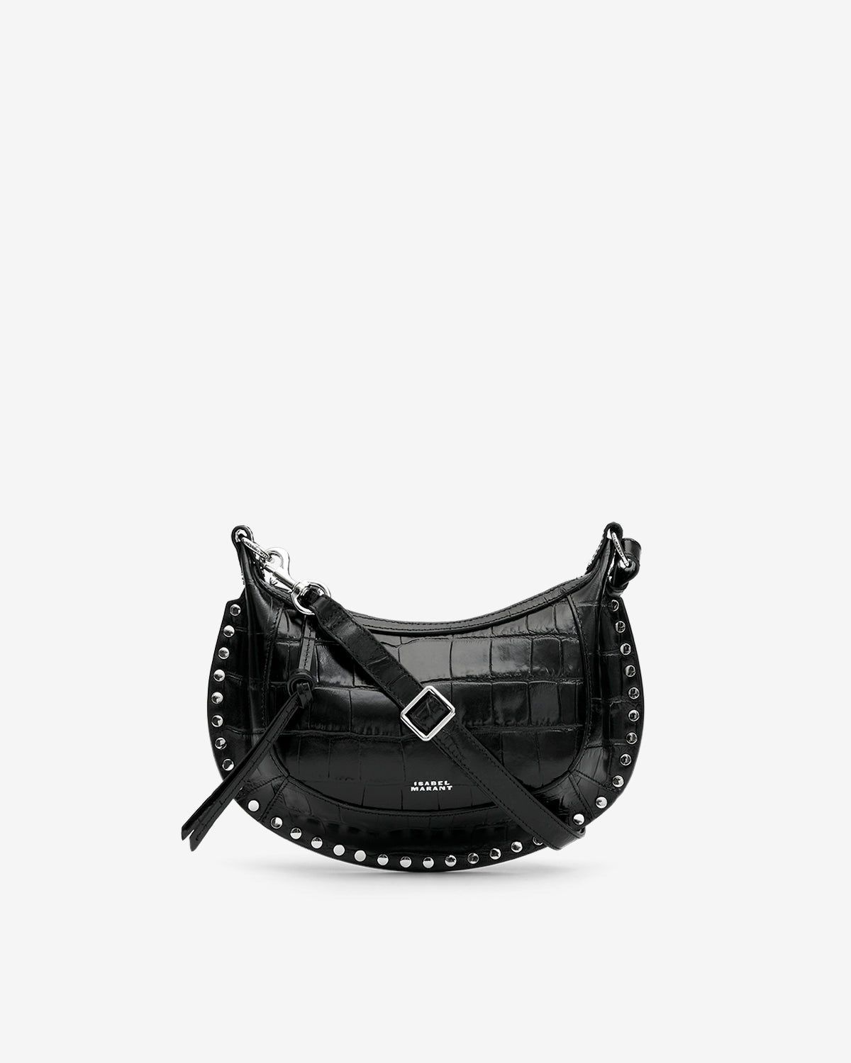 Bolso de hombro de cuero suave oskan moon - Black and silver - Woman - 1