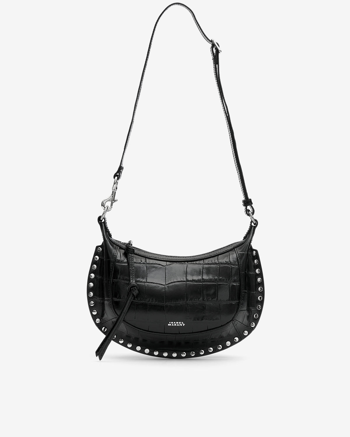 Bolso de hombro de cuero suave oskan moon - Black and silver - Woman - 6