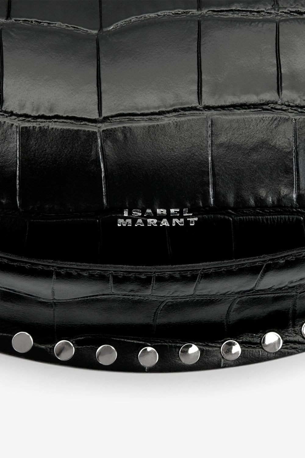 Oskan moon soft leather shoulder bag - Black and silver - Woman - 3