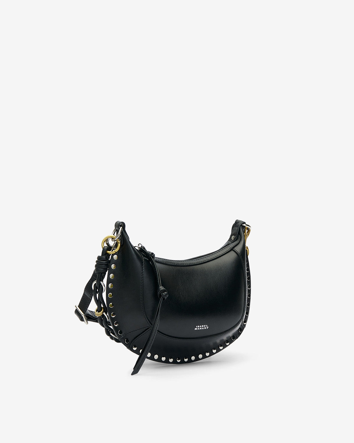 Sac porté épaule en cuir oskan moon  - Noir et argenté - Woman - 5