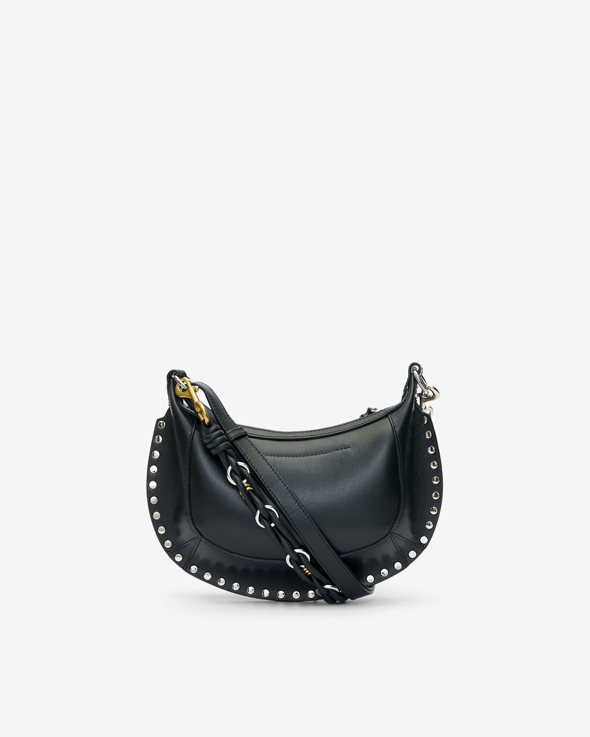 Sac porté épaule en cuir oskan moon  - Noir et argenté - Woman - 2