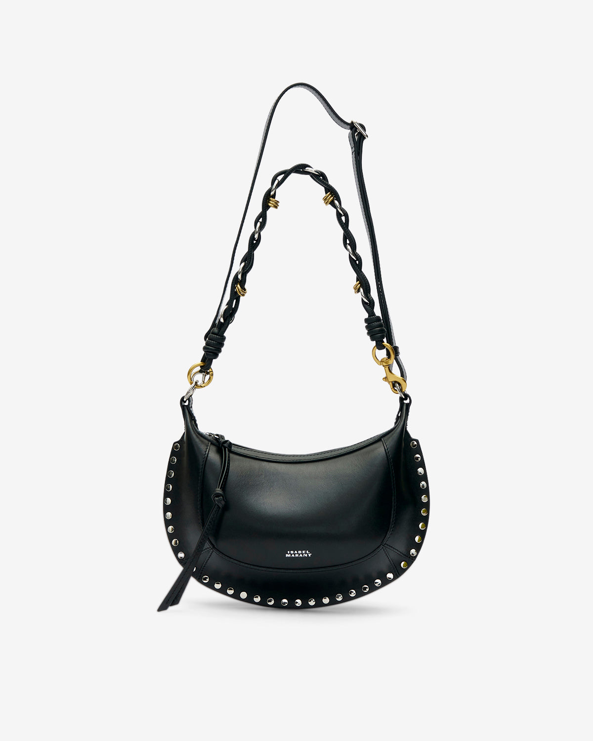 Sac porté épaule en cuir oskan moon  - Noir et argenté - Woman - 6