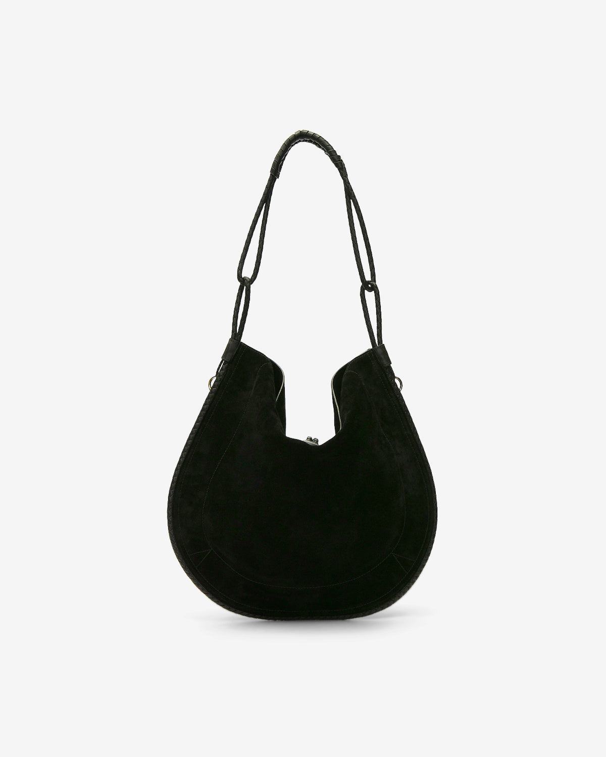 Tasche oskan hobo soft aus veloursleder - Black and silver - Woman - 2