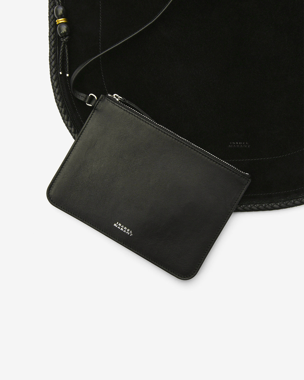 Tasche oskan hobo soft aus veloursleder - Black and silver - Woman - 3