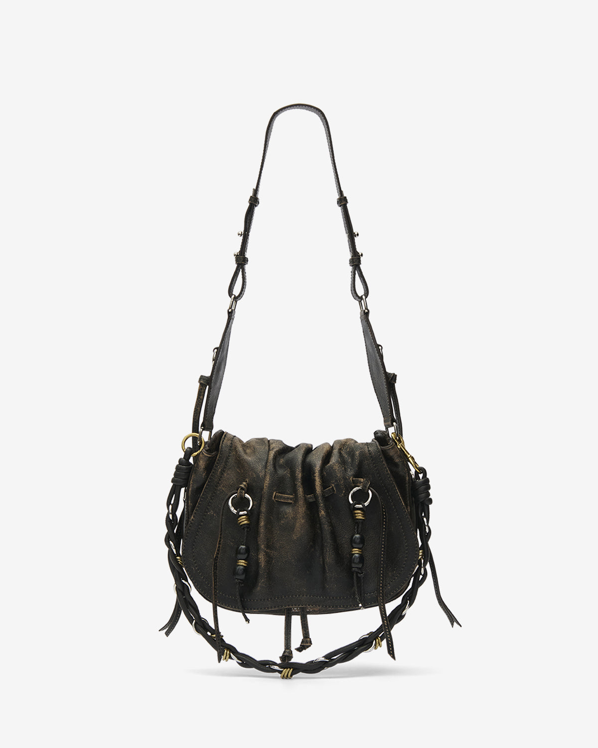 Sac porté épaule bolton en cuir - Marron vintage - Woman - 1