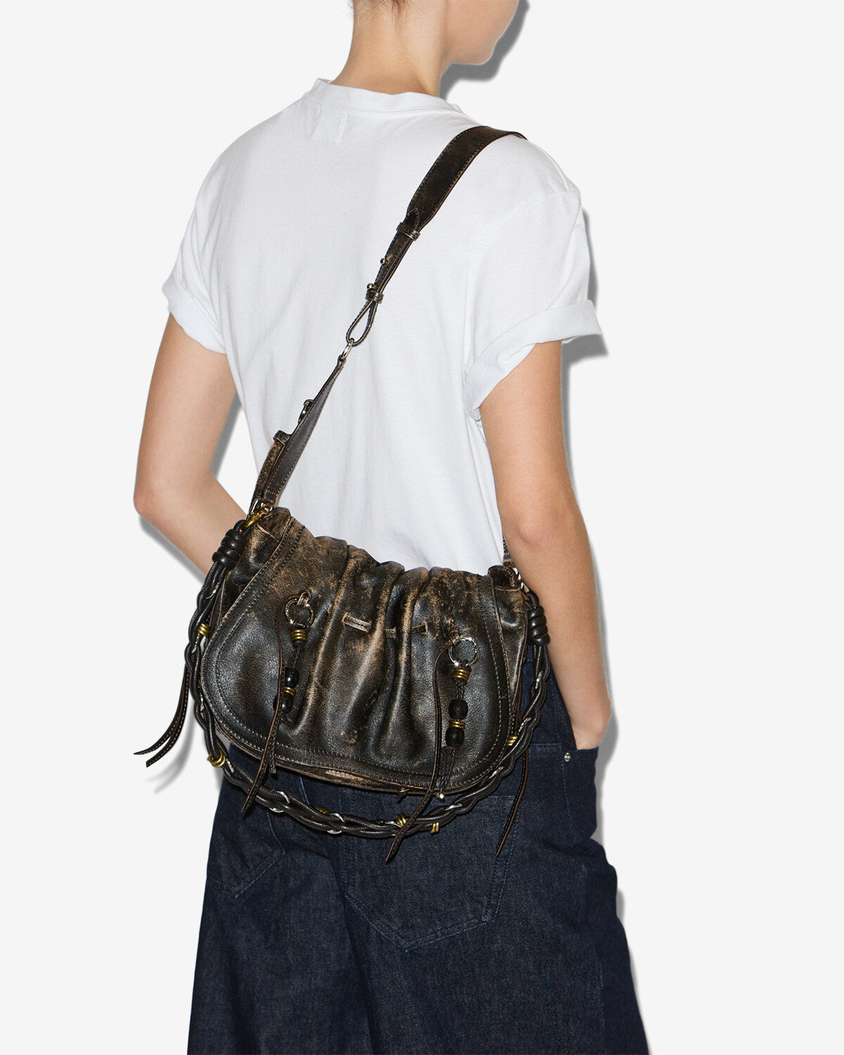 Sac porté épaule bolton en cuir - Marron vintage - Woman - 4