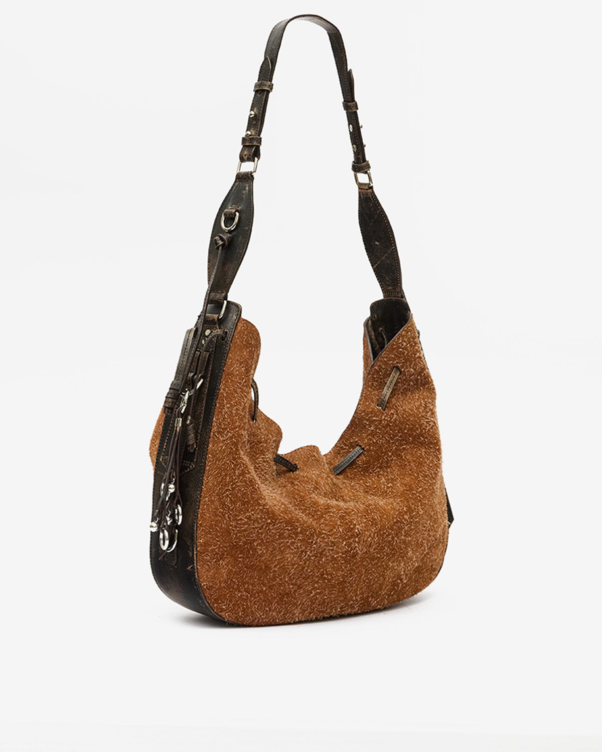 Bolton hobo vintage suede leather bag - Chestnut - Woman - 4