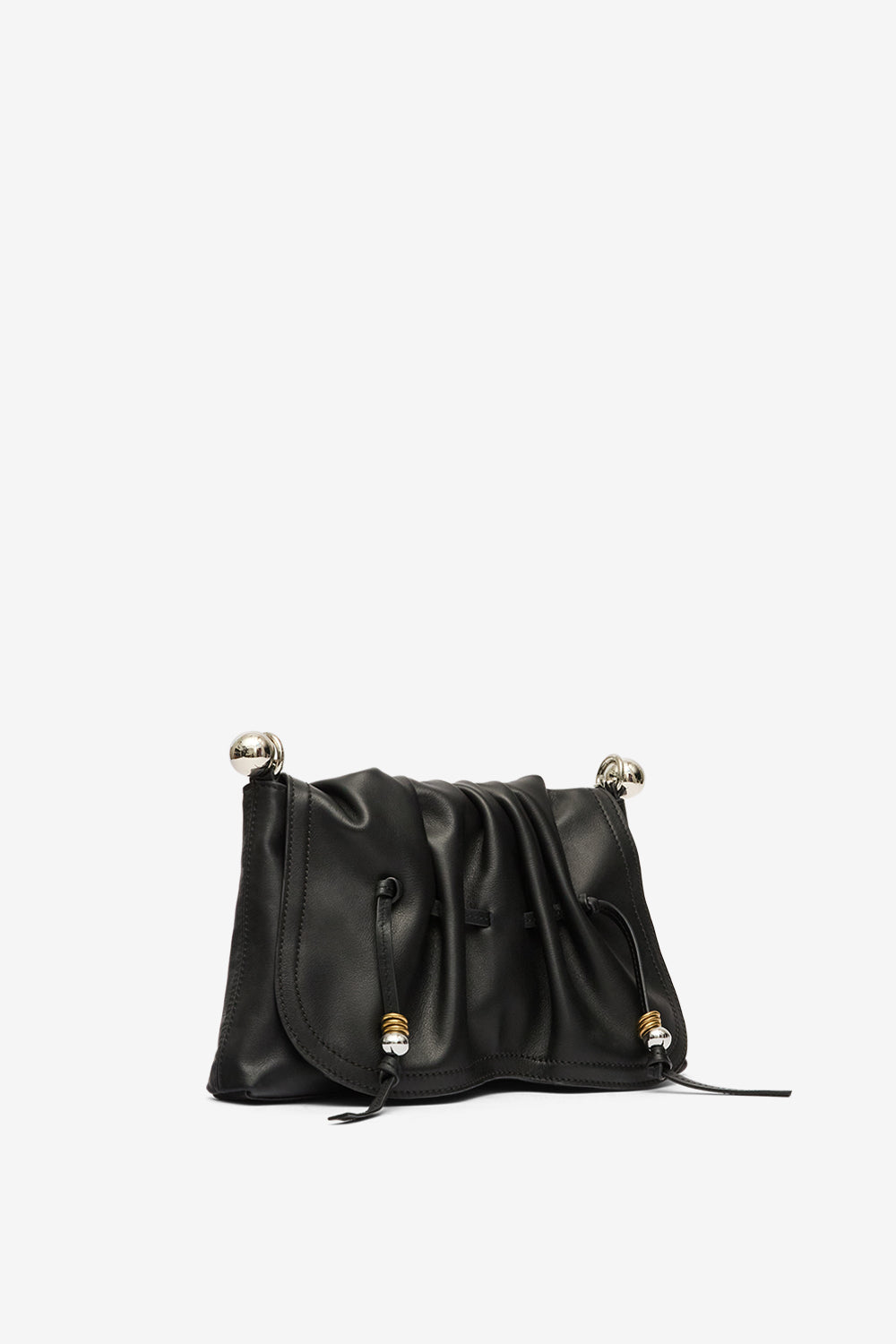 Bolton pouch レザー ショルダーバッグ - Black and silver - Woman - 4