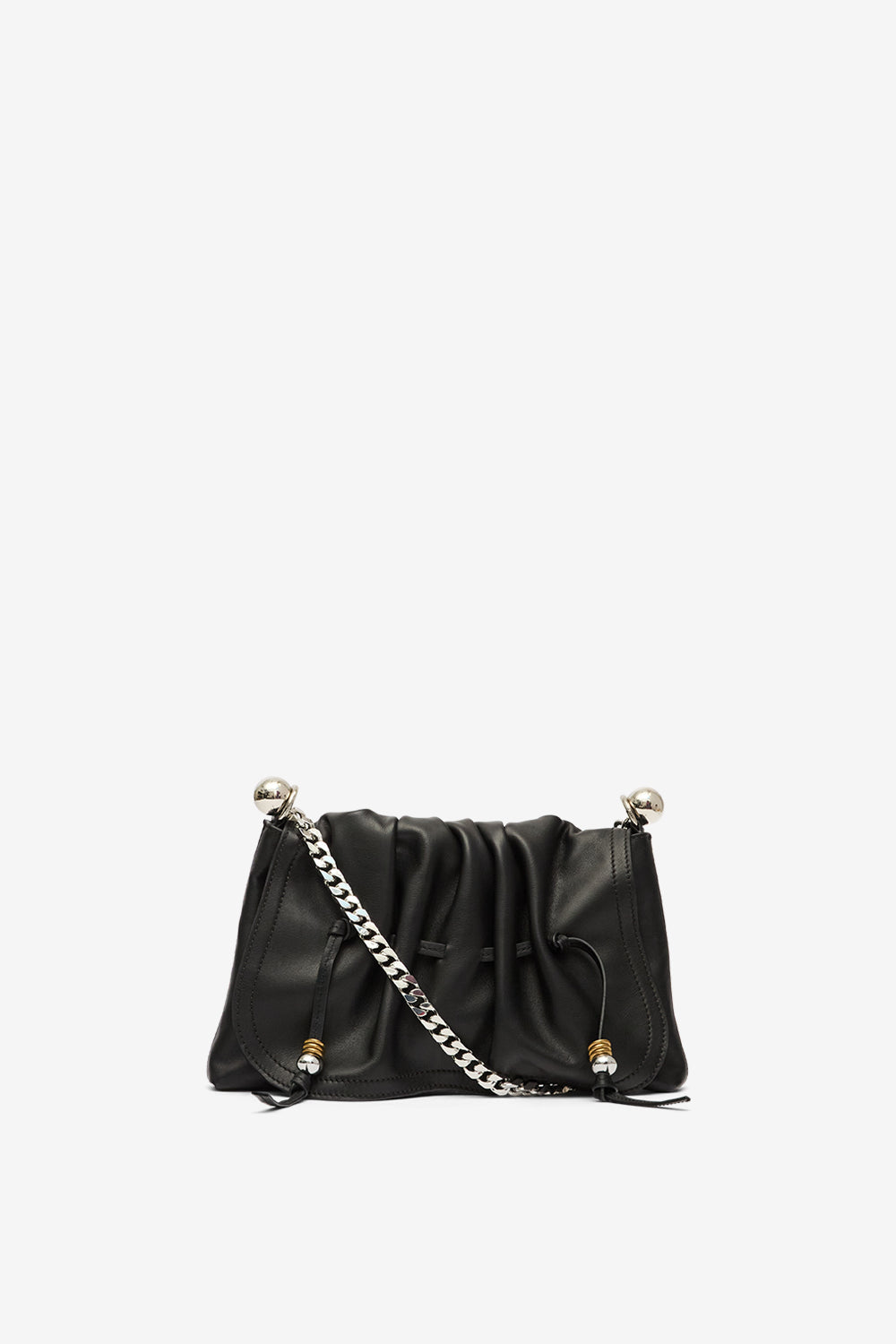 Bolton pouch レザー ショルダーバッグ - Black and silver - Woman - 1