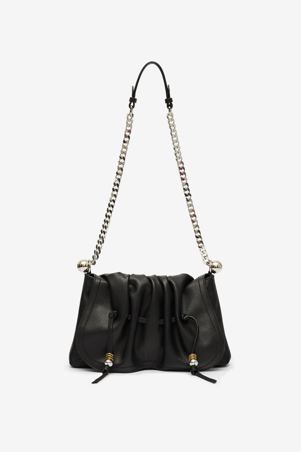 Bolton pouch レザー ショルダーバッグ - Black and silver - Woman - 5