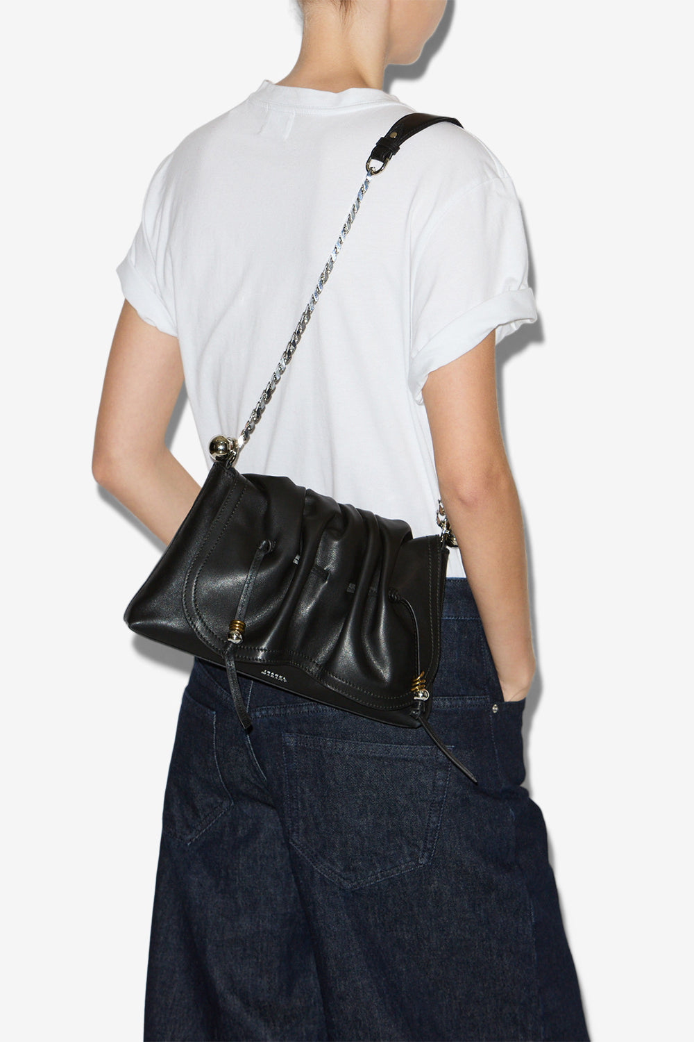 Bolton pouch レザー ショルダーバッグ - Black and silver - Woman - 3