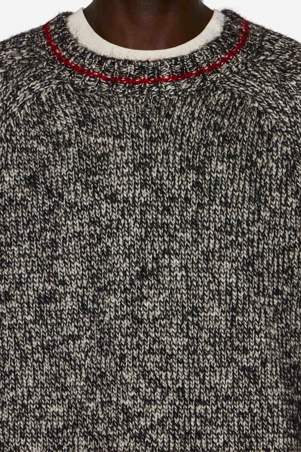 Ivanhoa super kid mohair sweater - Ecru-anthracite - Man - 3