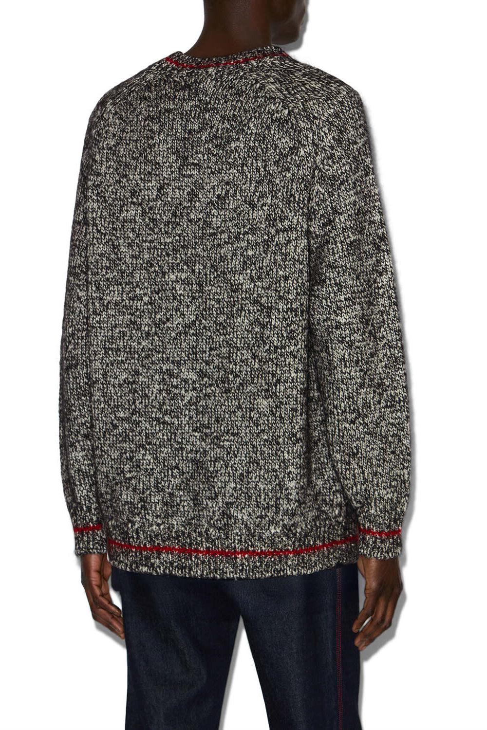 Ivanhoa super kid mohair sweater - Ecru-anthracite - Man - 5