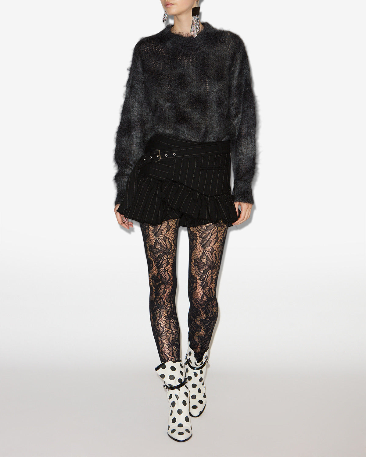 Maglione in kid mohair myriam - Anthracite - Woman - 1