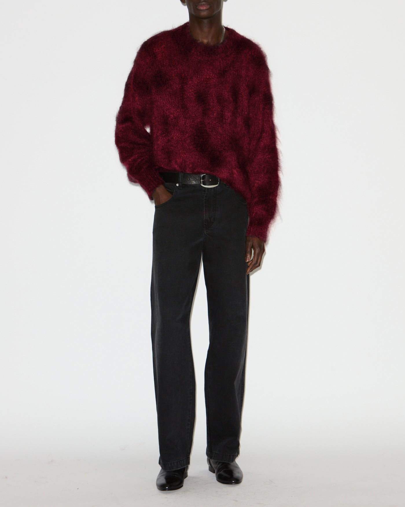 Miller kid mohair sweater - Deep red - Man - 1