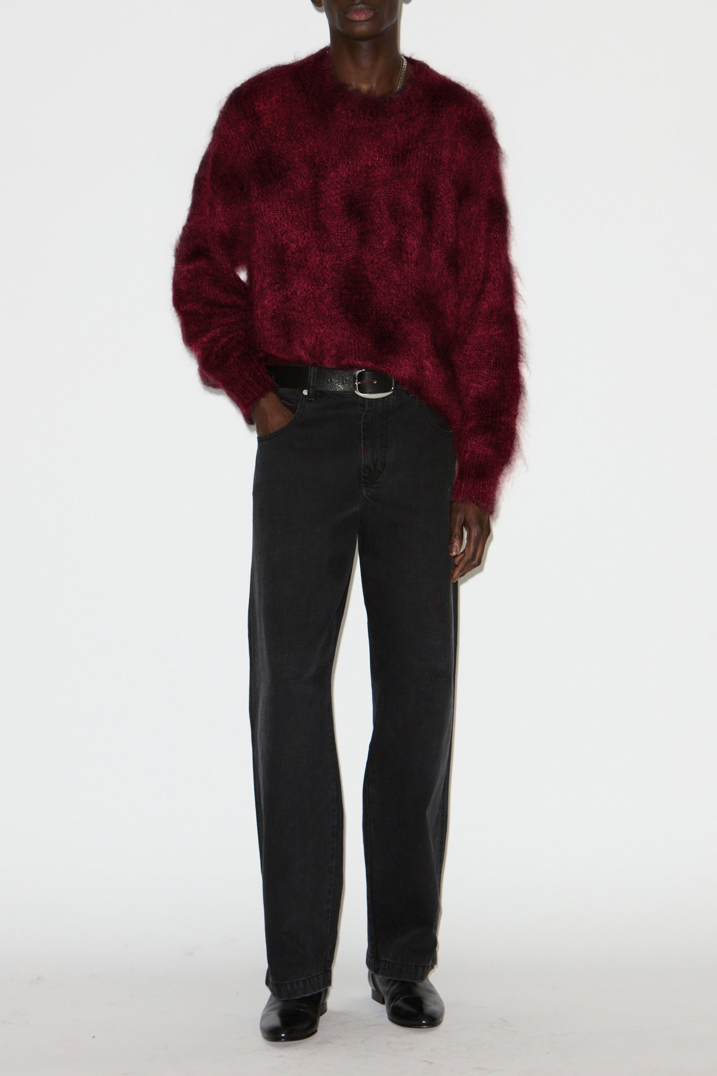 Miller kid mohair sweater - Deep red - Man - 2