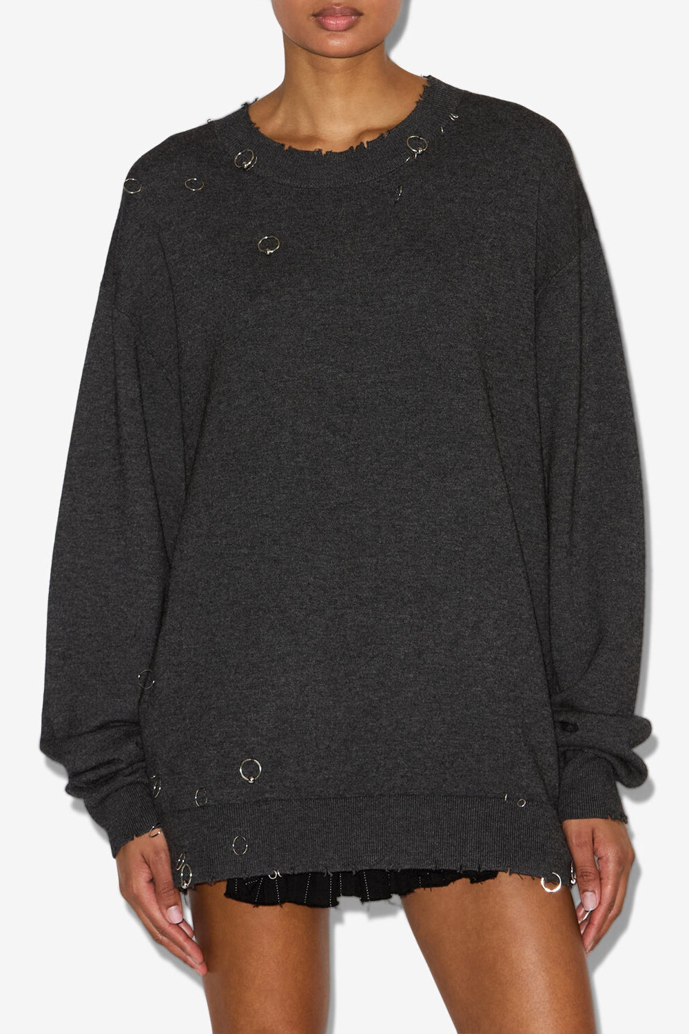 Cassandre 고리 디테일 울 스웨터 - Anthracite - Woman - 4
