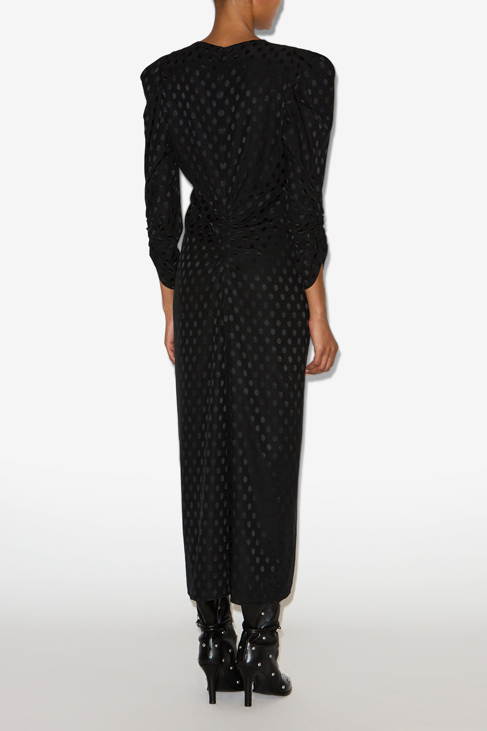 Albini long printed silk dress - Black - Woman - 4