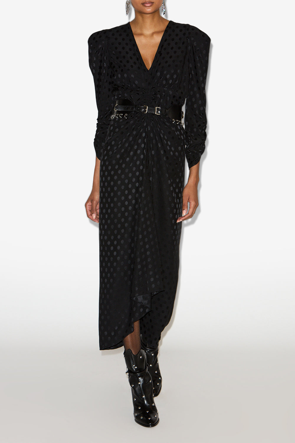 Albini long printed silk dress - Black - Woman - 2